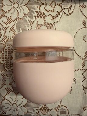Pink Silicone Food Storage Container with Clear Window